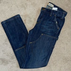 Slim fit straight leg carhartt double knee jeans